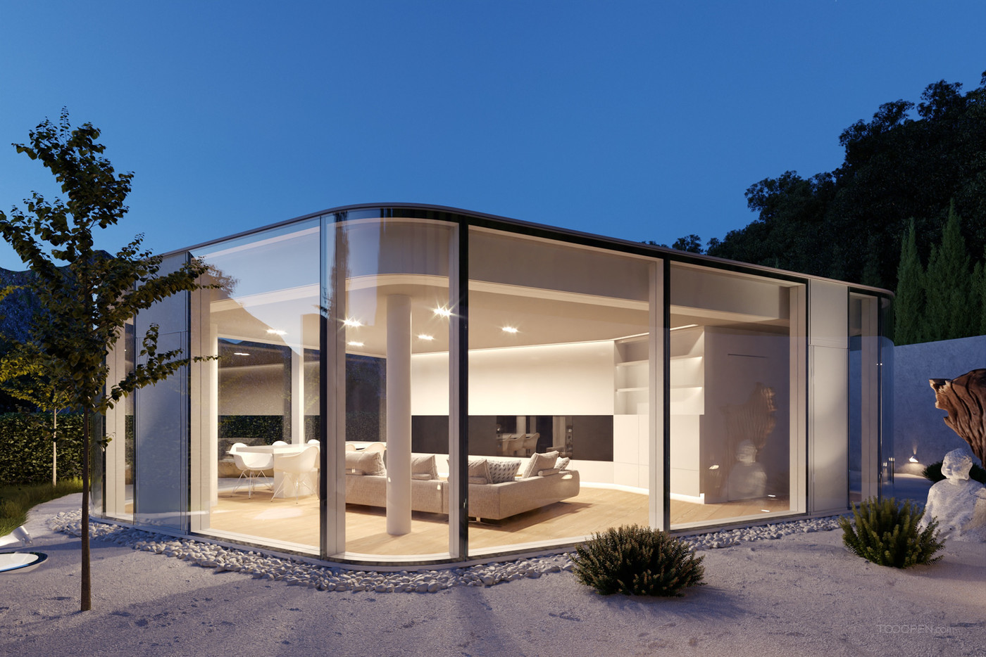 透明玻璃住宅建筑设计作品欣赏-13