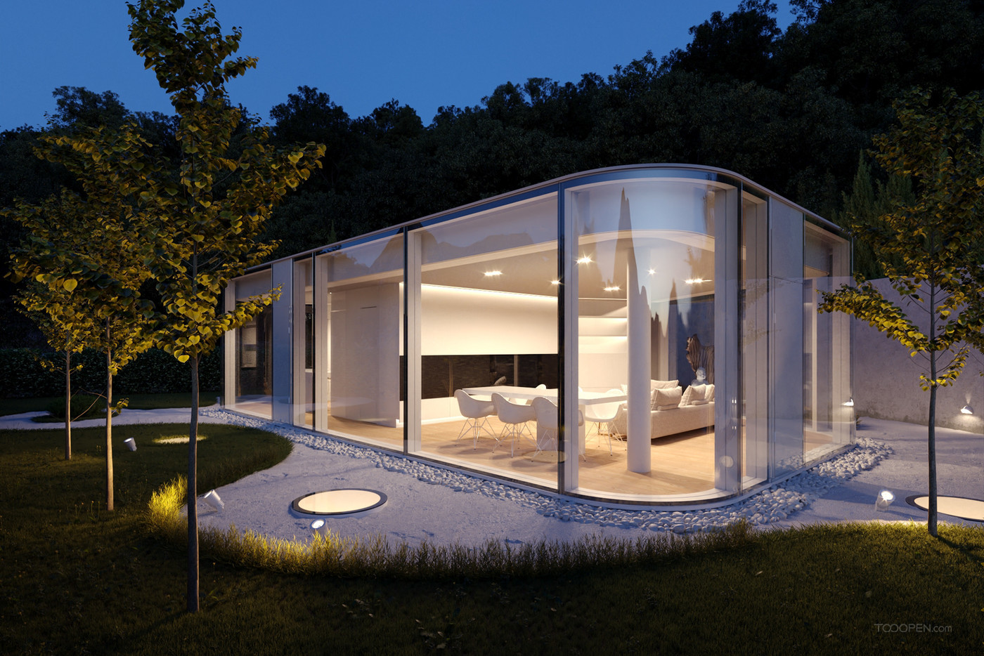 透明玻璃住宅建筑设计作品欣赏-14