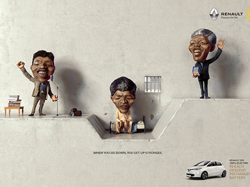 当经过失败你站起来更强大雷诺汽车创意广告海报设计欣赏