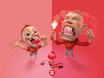 Dos en Uno棒棒糖创意广告海报设计欣赏
