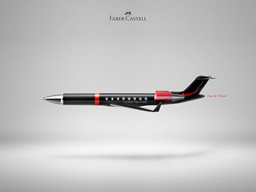 Faber-Castell快速流畅钢笔办公文具创意广告海报