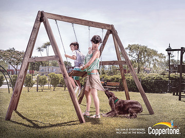 Coppertone水宝宝防晒产品创意广告摄影图欣赏