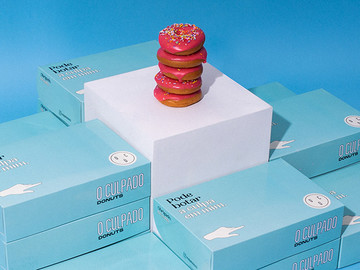 创意美食甜甜圈甜点食品包装设计图片