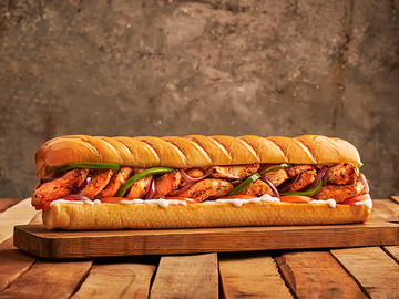 西式快餐加长版汉堡包美食摄影图片