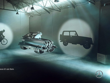 创意奔驰汽车3D广告合成海报设计欣赏