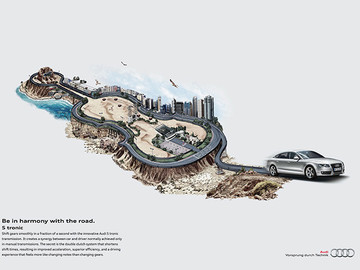 奥迪汽车创意广告平面设计作品欣赏