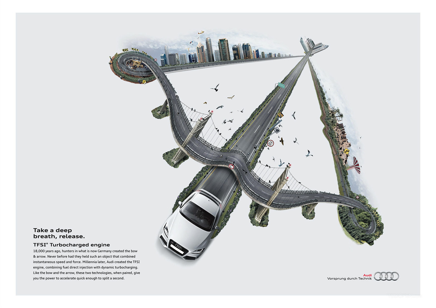 奥迪汽车创意广告平面设计作品欣赏-01