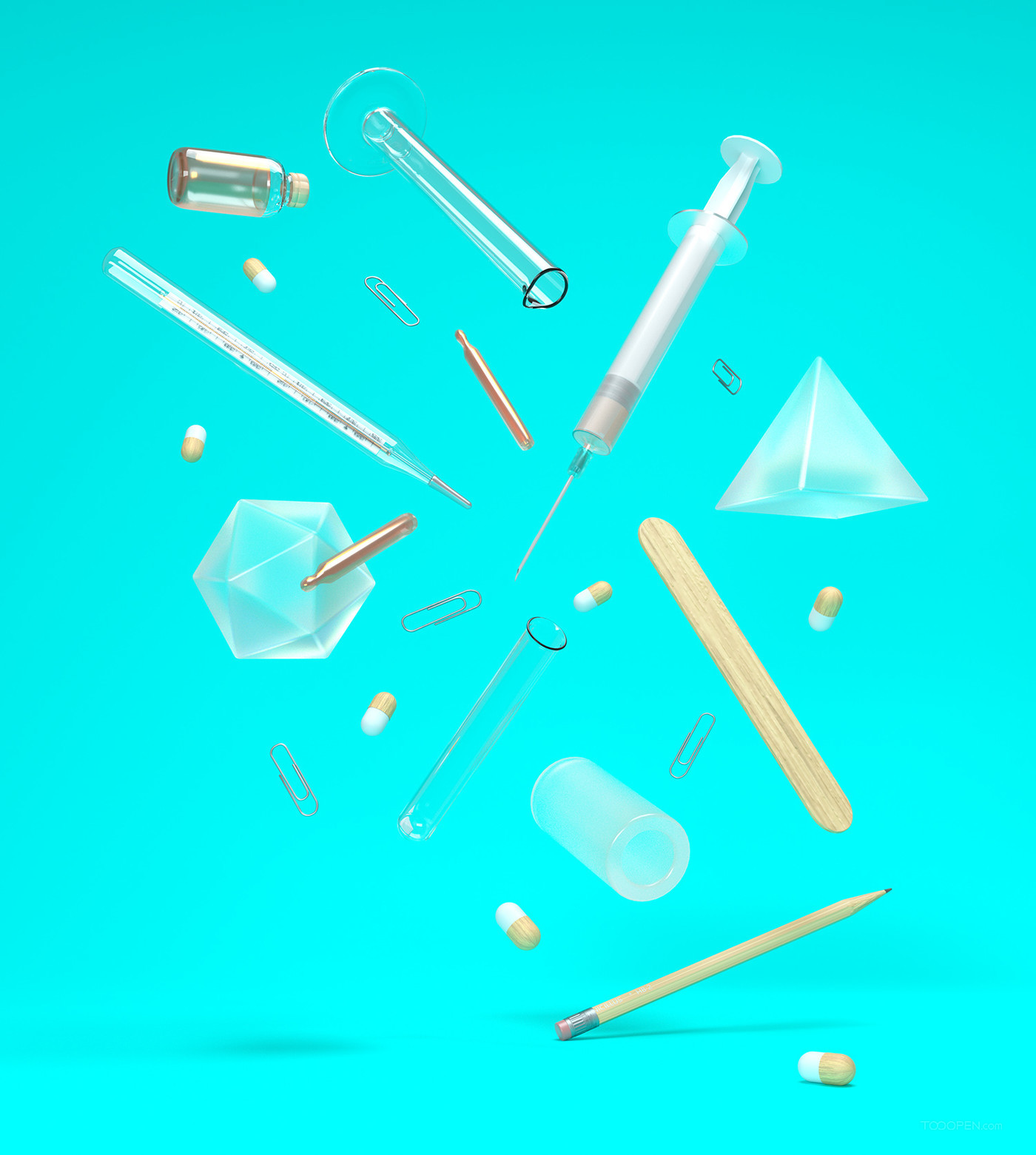 温度计注射器创意CG插画作品欣赏-01