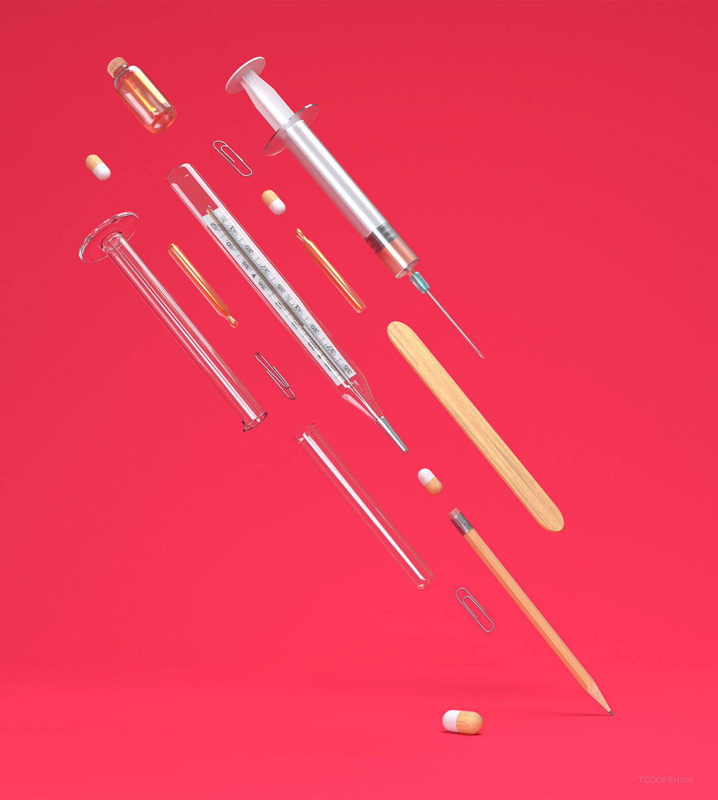 温度计注射器创意CG插画作品欣赏-02