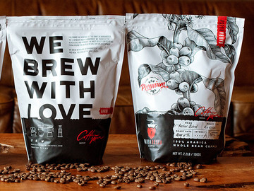 百分百阿拉比卡咖啡豆产品包装设计图片欣赏