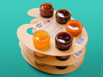 创意五彩画板果酱食品包装设计作品欣赏图片