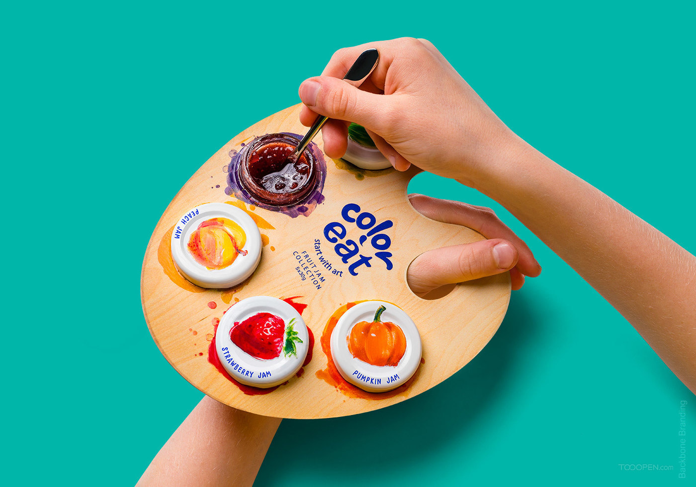 创意五彩画板果酱食品包装设计作品欣赏图片-01