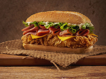超高清西式快餐汉堡包薯条美食摄影图片