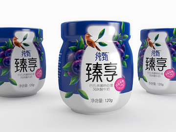 纯甄果粒酸奶食品包装设计欣赏