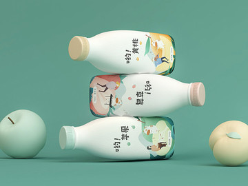 鲜味多汁酸奶饮品包装设计欣赏