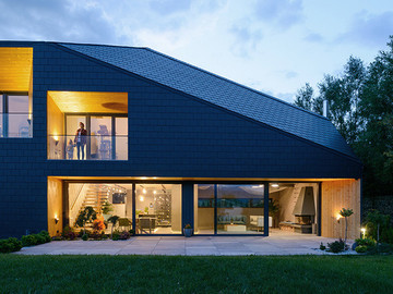 黑色不规则造型住宅建筑设计作品欣赏