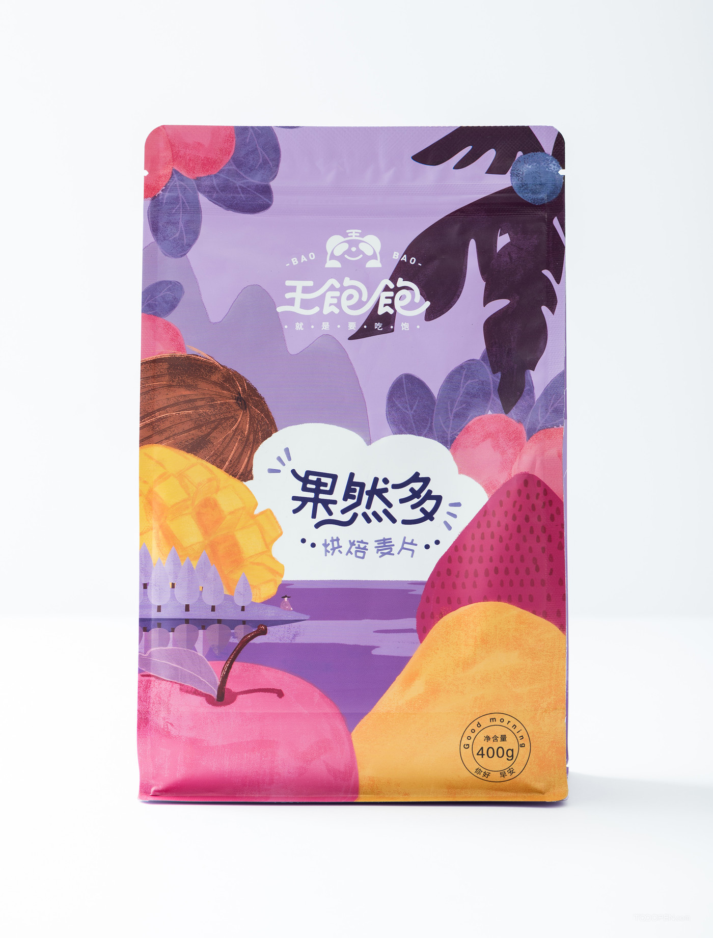 果然多烘培麦片营养健康早餐食品包装设计作品欣赏-02