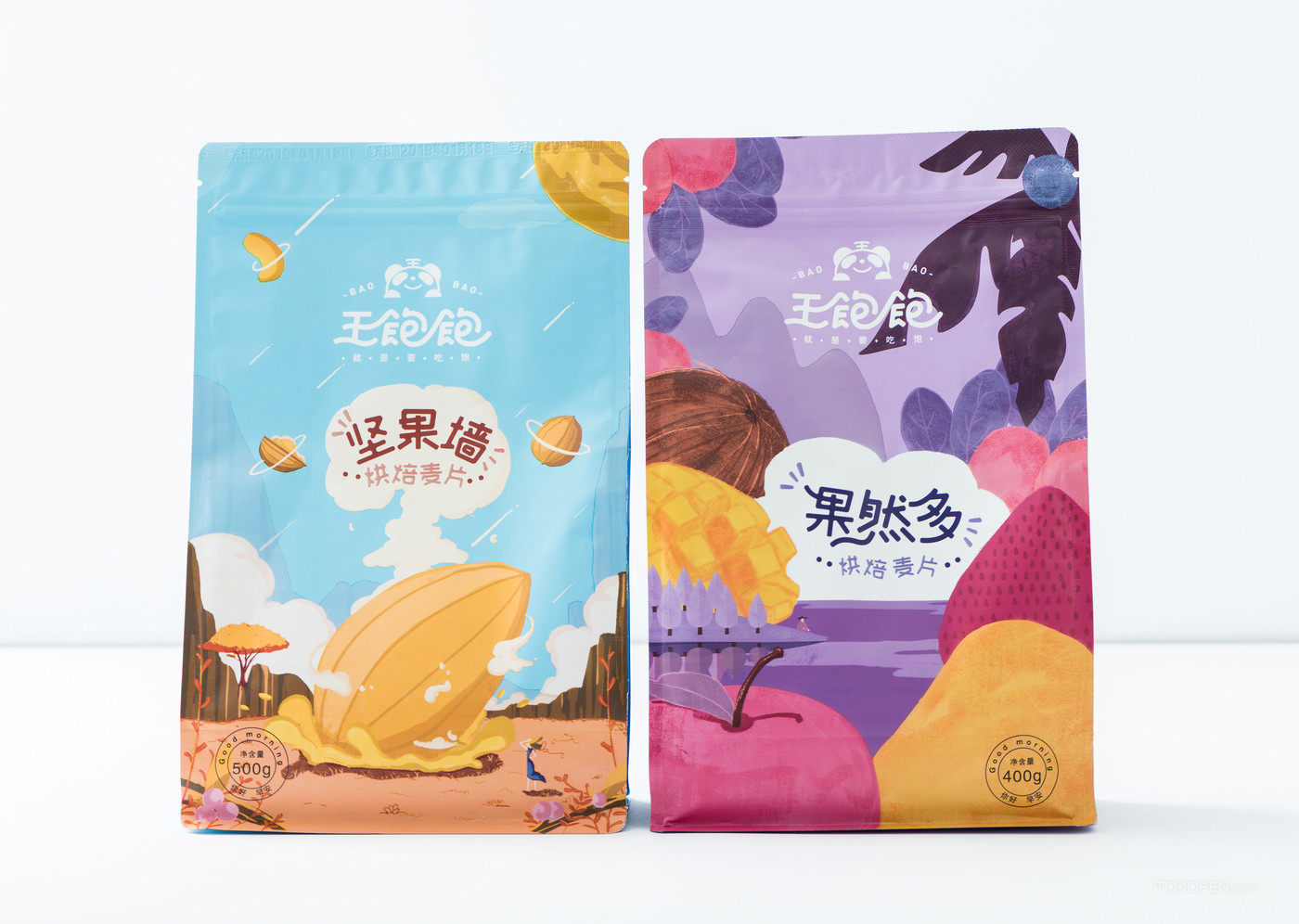 果然多烘培麦片营养健康早餐食品包装设计作品欣赏-05