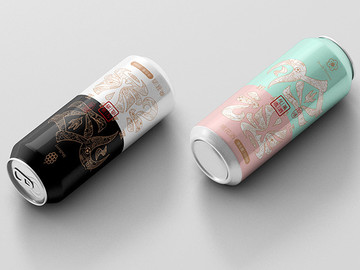 中式傳統新式氣泡果酒飲品包裝設計作品欣賞
