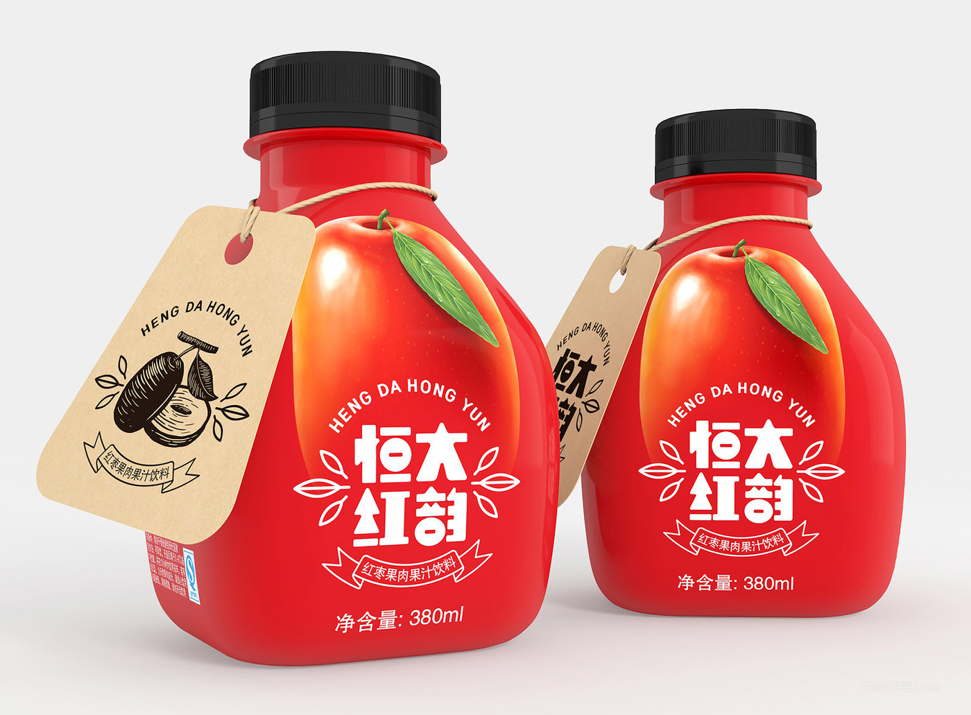 恒大红枣果肉果汁饮料食品包装设计作品欣赏-02