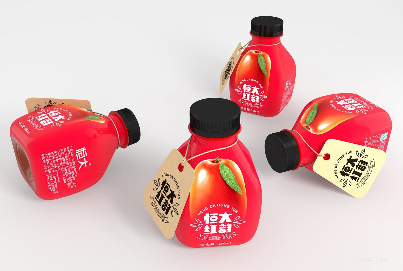 恒大红枣果肉果汁饮料食品包装设计作品欣赏-03