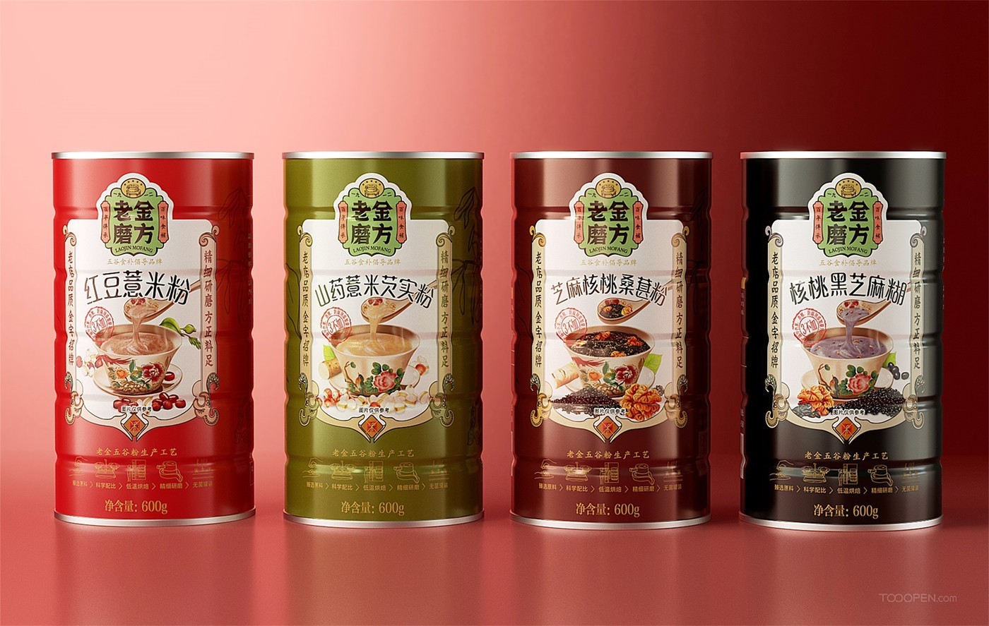 传统美食红豆薏米粉产品包装设计图片-03