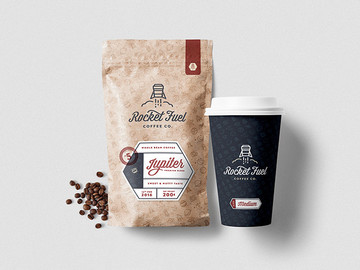 國外簡單咖啡豆食品飲品包裝設計作品欣賞圖片