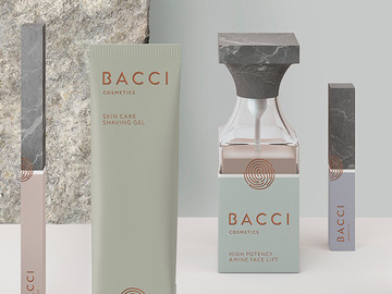 國外化妝品牌BACCI冷淡風包裝設計圖片
