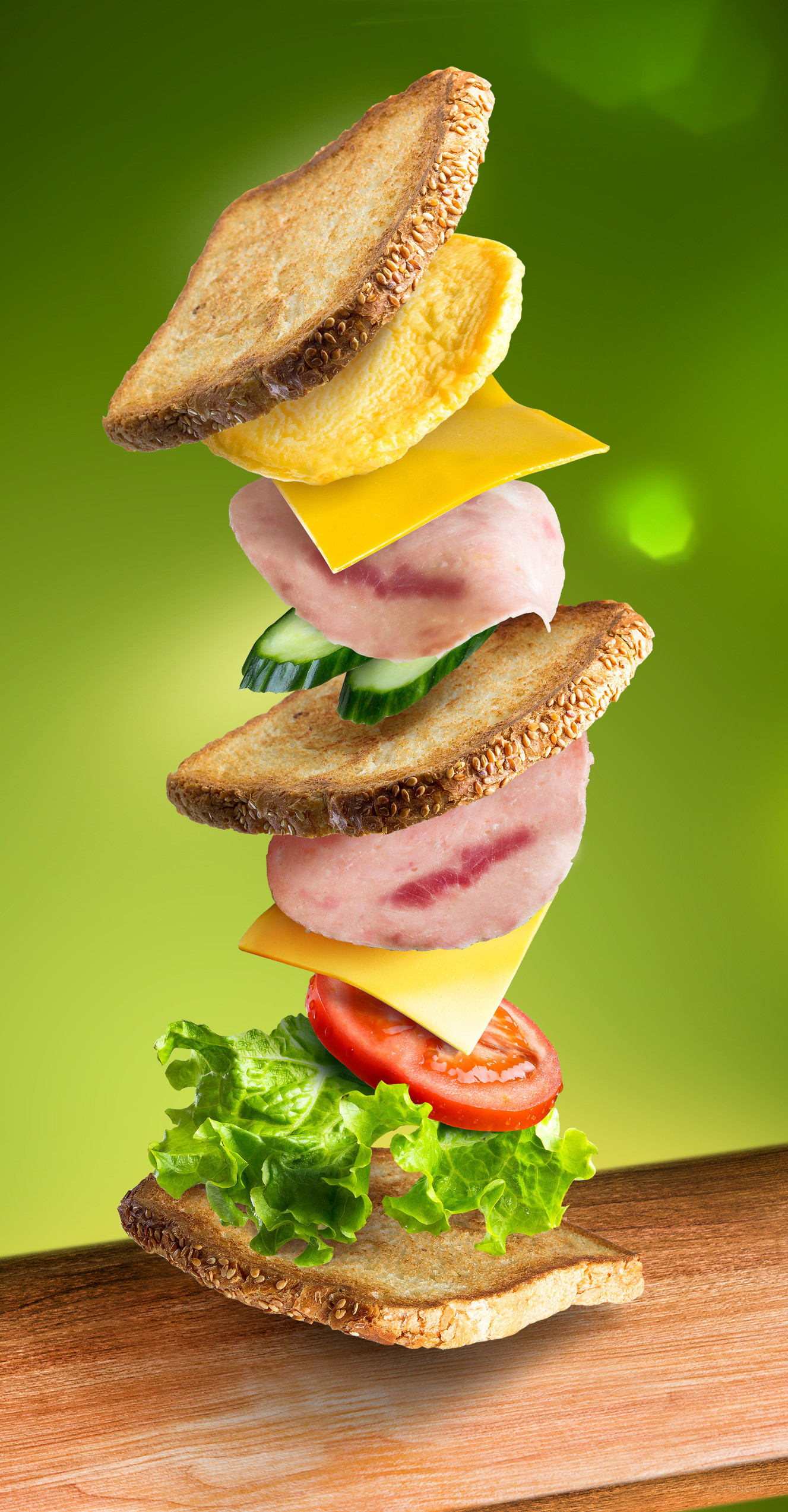高清培根蔬菜汉堡美食摄影图片