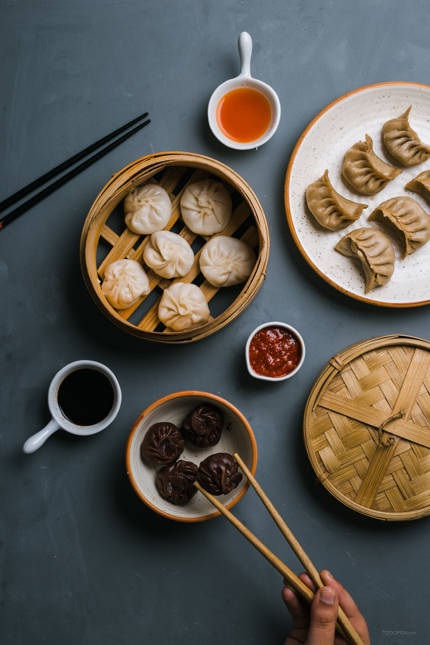 中国传统美食小笼包饺子美食摄影图片-04