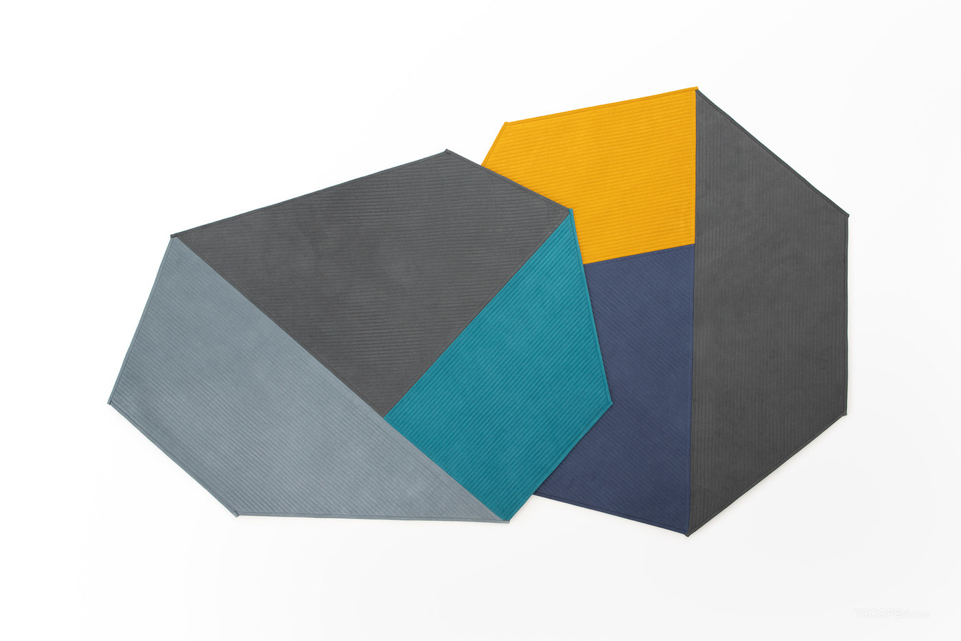 创意撞色拼接几何不规则地毯设计作品欣赏-01