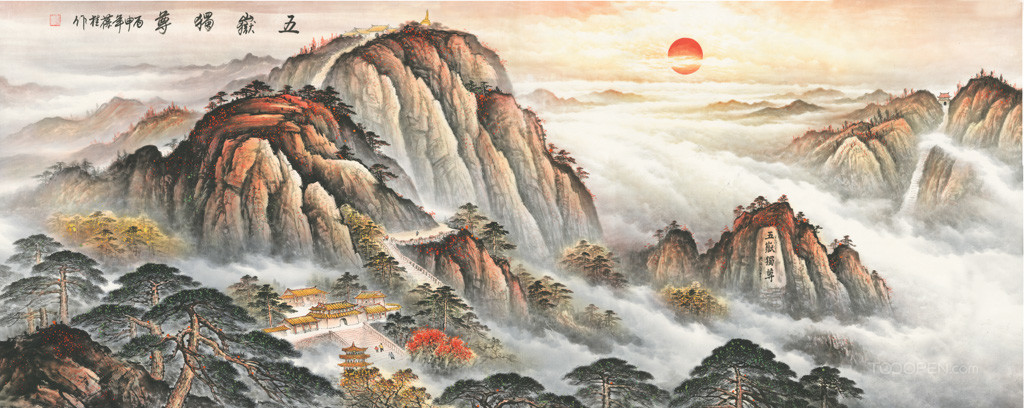 山水装饰画电视墙背景-02