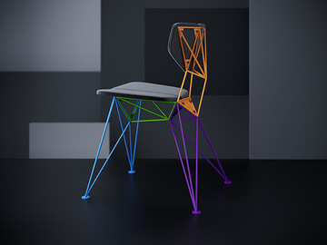 可折叠的星型金属椅家具产品设计欣赏