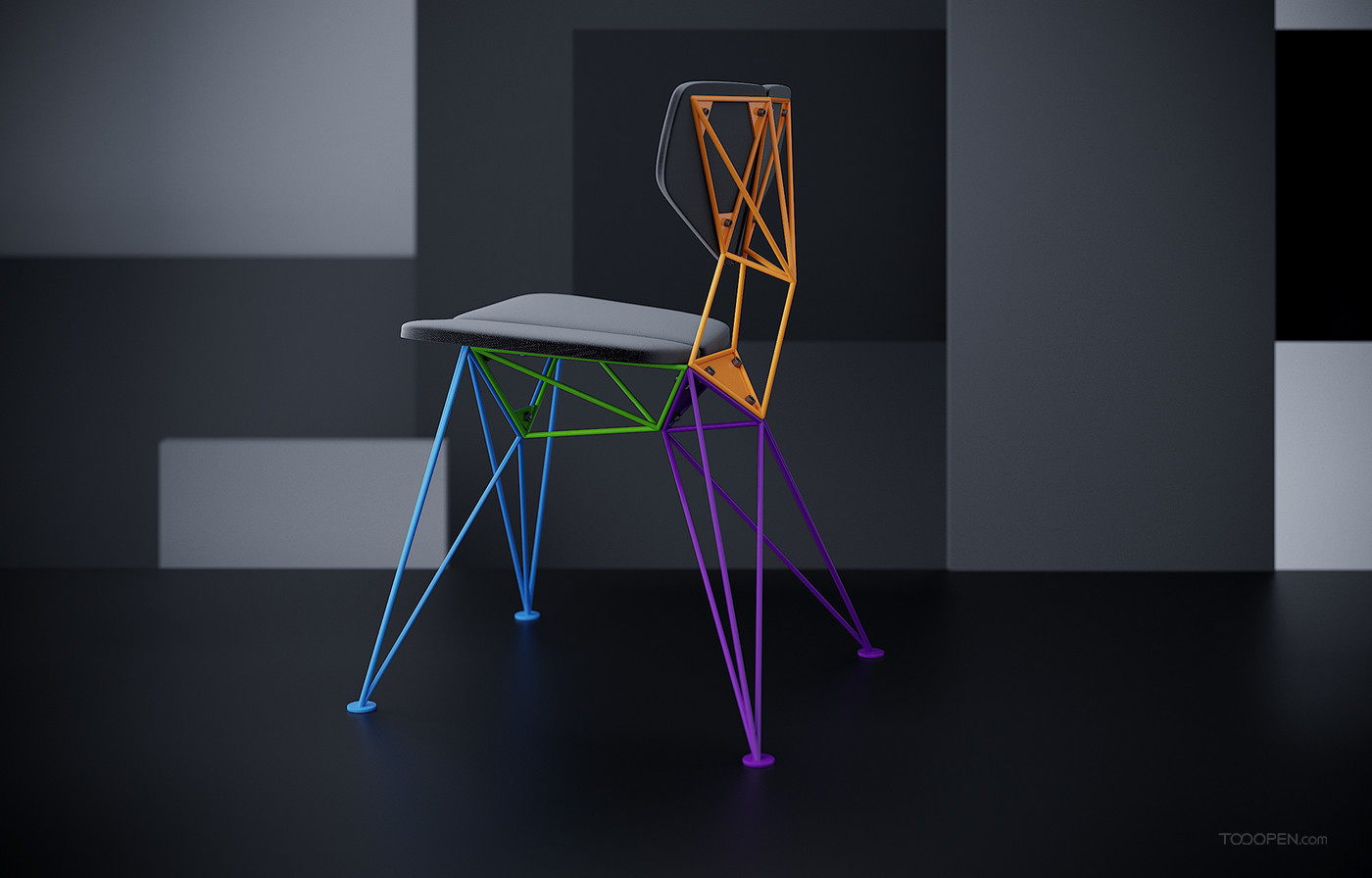可折叠的星型金属椅家具产品设计欣赏-10