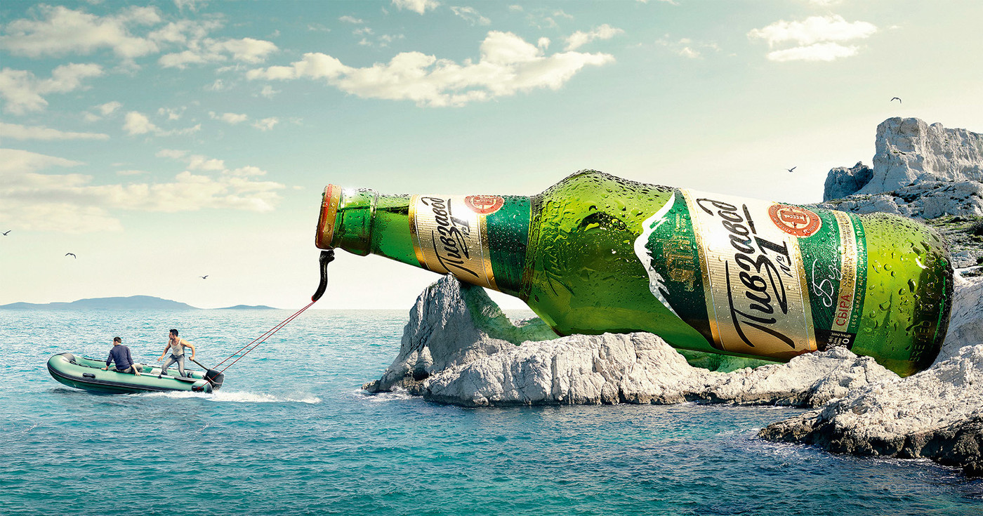 国外啤酒广告创意合成海报设计欣赏-01