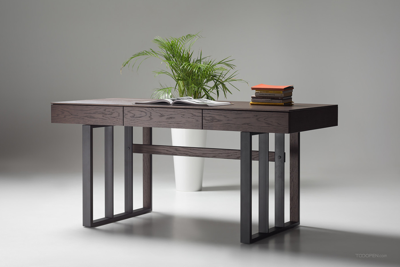 简约现代实木办公桌家具产品设计欣赏-04