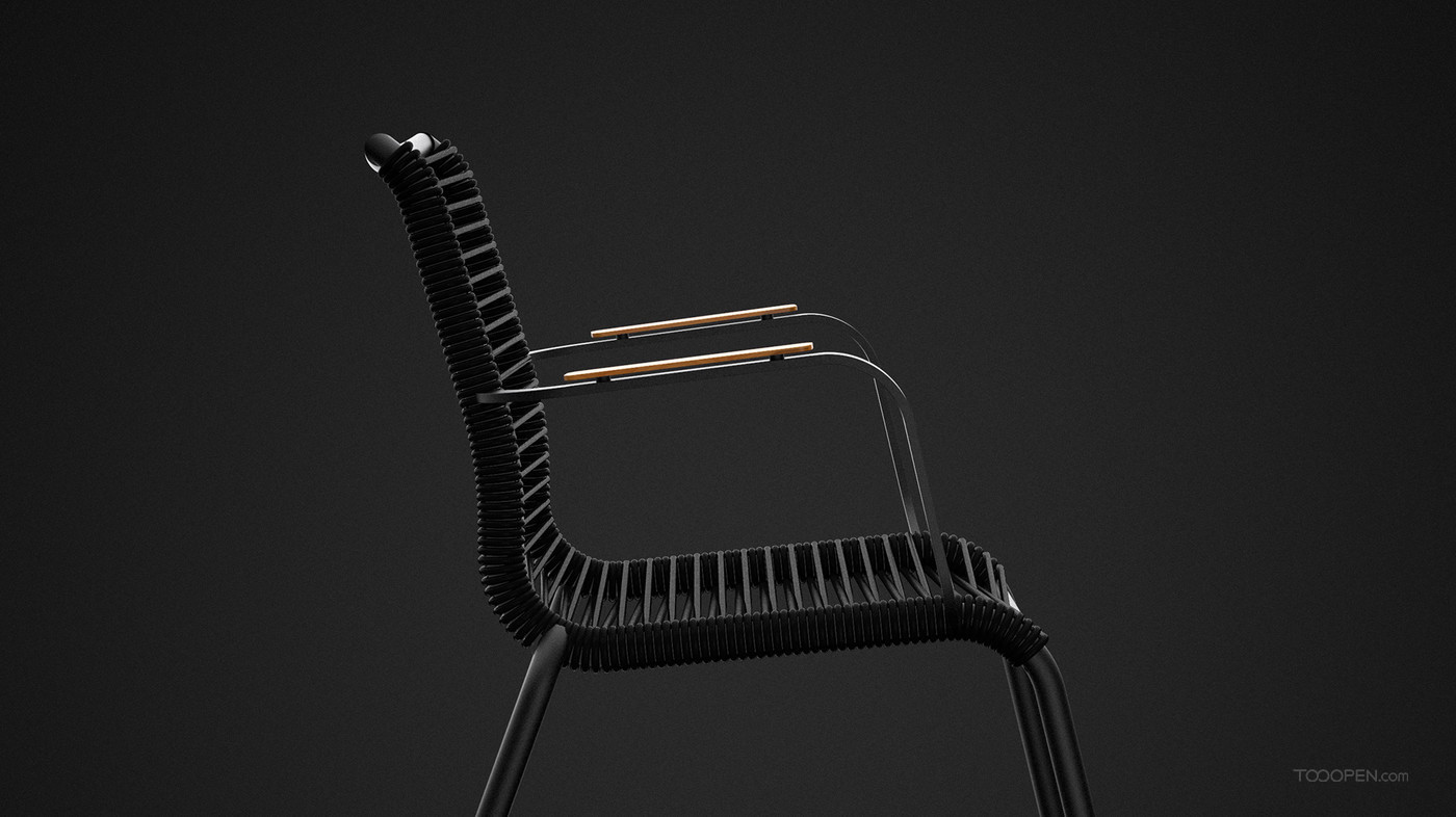 黑色简约户外座椅家具产品设计欣赏-01