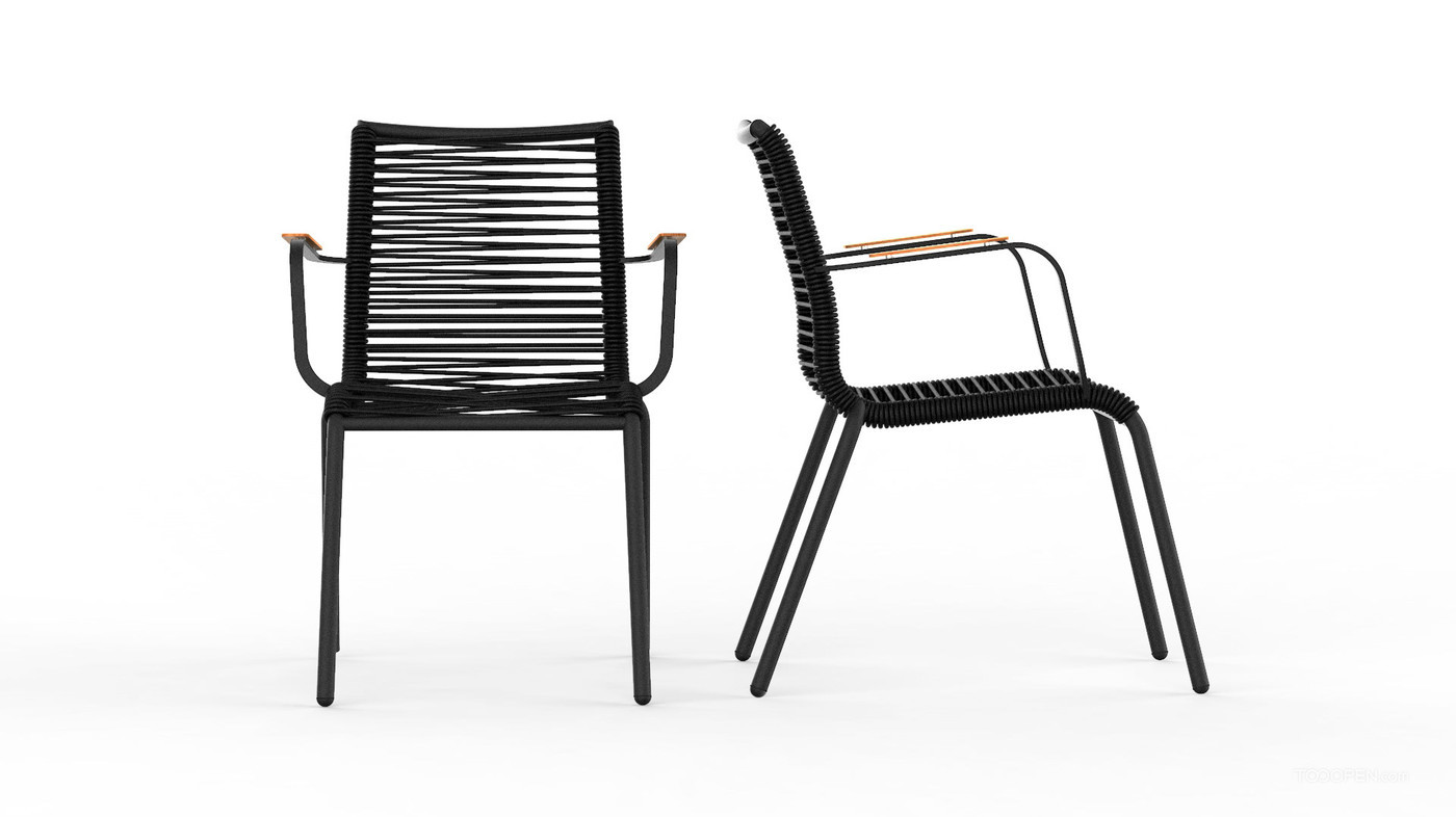 黑色简约户外座椅家具产品设计欣赏-05