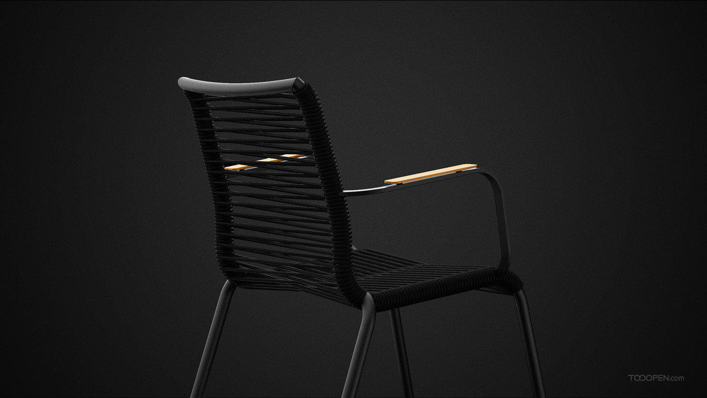 黑色简约户外座椅家具产品设计欣赏-08
