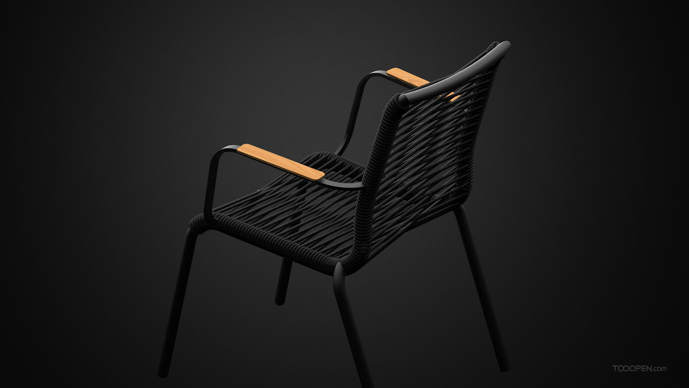 黑色简约户外座椅家具产品设计欣赏-06