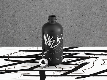 國外創意黑白涂鴉油漆噴瓶包裝設計欣賞