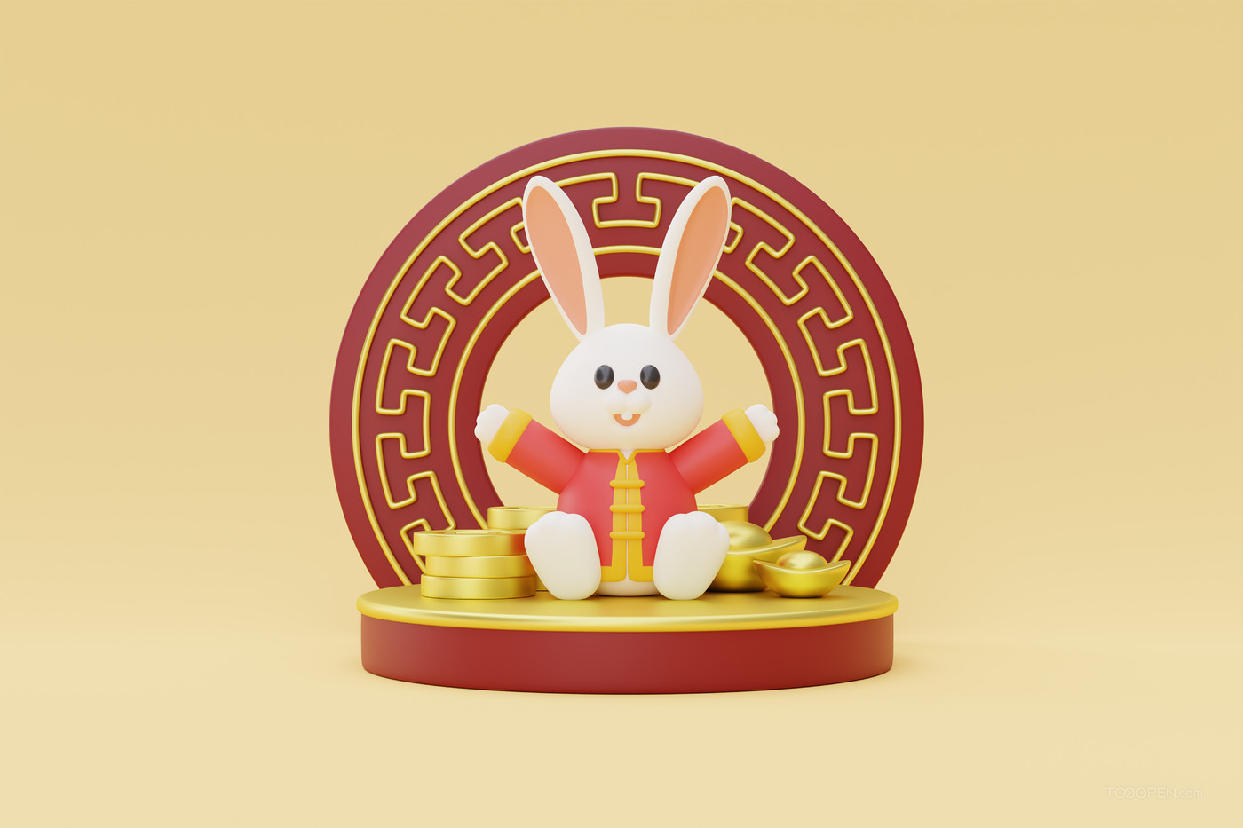 兔年兔子铜钱金元宝2023-02