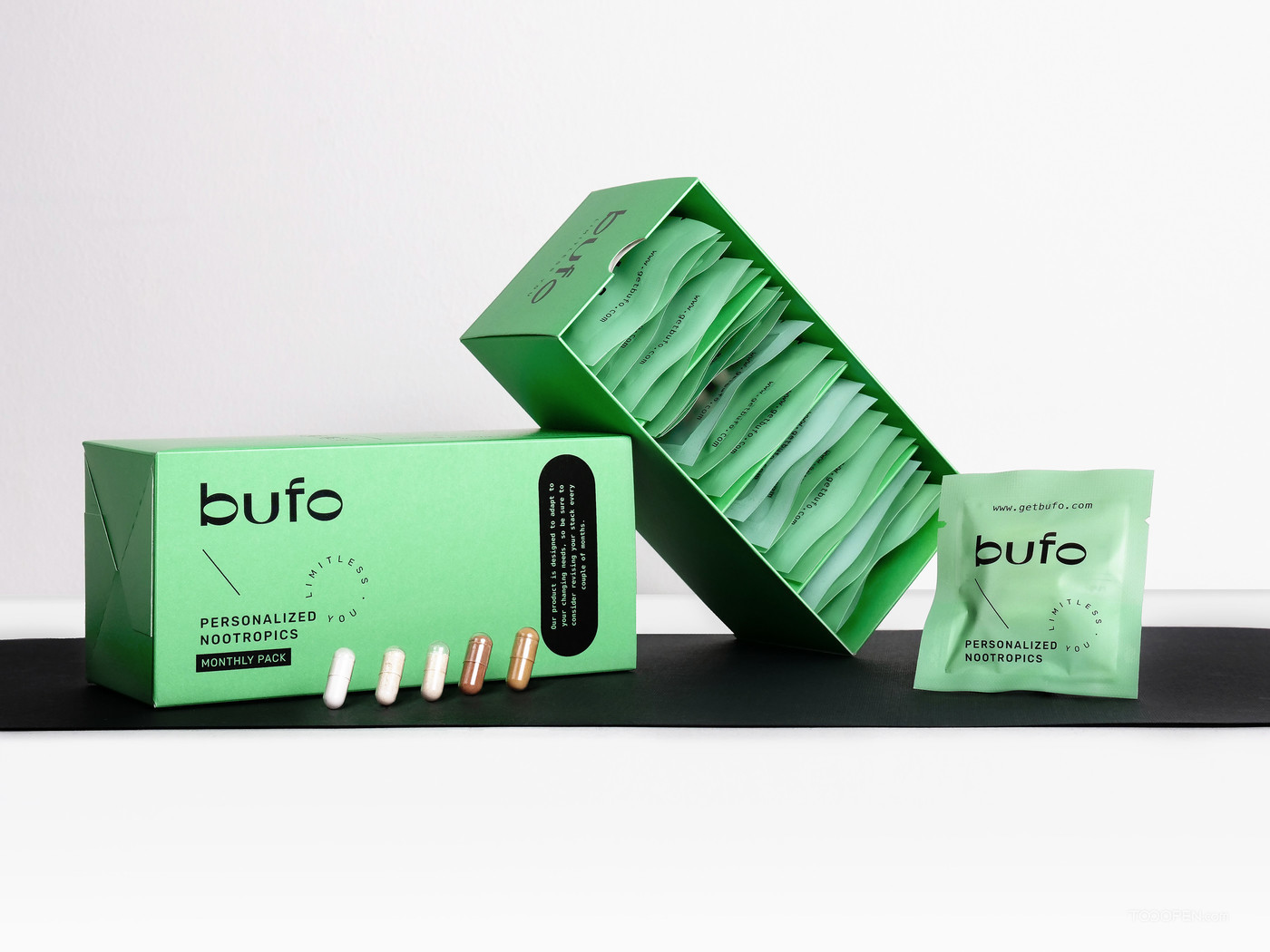 国外能量元素大脑补充剂BUFO产品简约包装设计欣赏-02