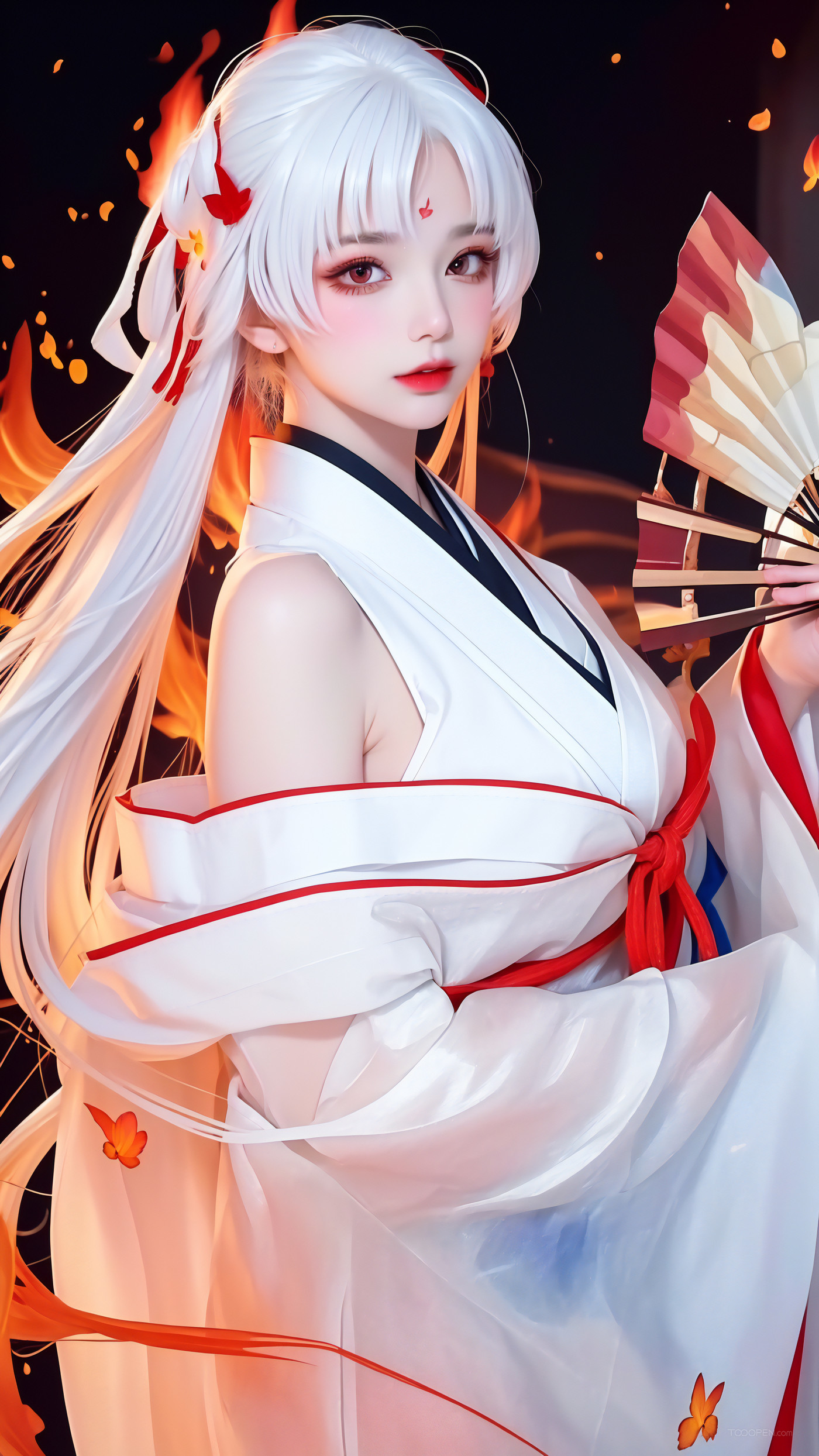 4k高清AI智造阴阳师不知火舞性感美女写真图片-03