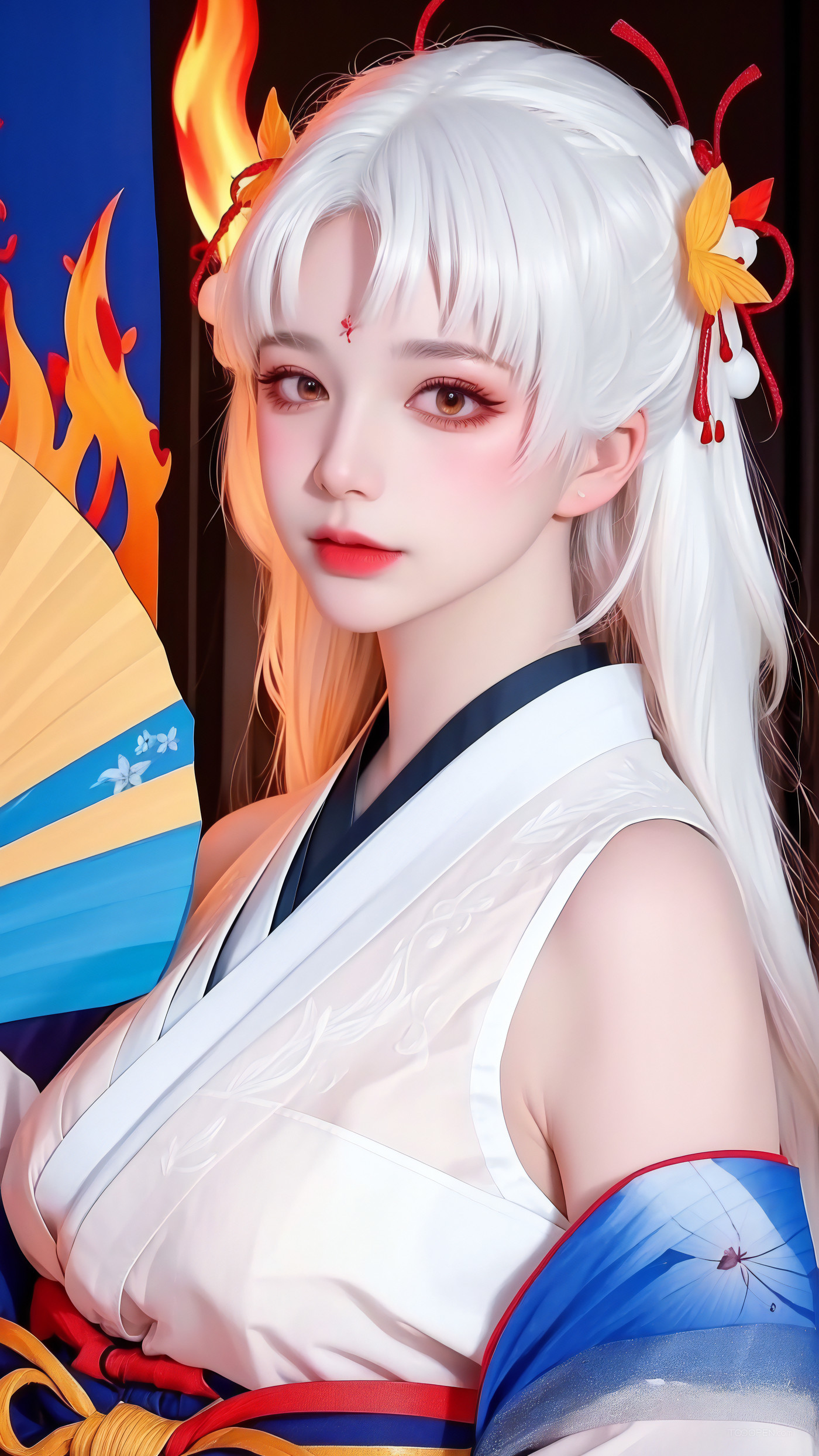 4k高清AI智造阴阳师不知火舞性感美女写真图片-06