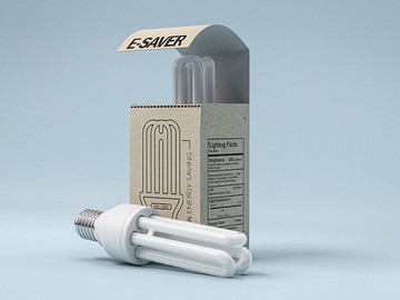 E-SAVER灯具简约环保包装设计欣赏