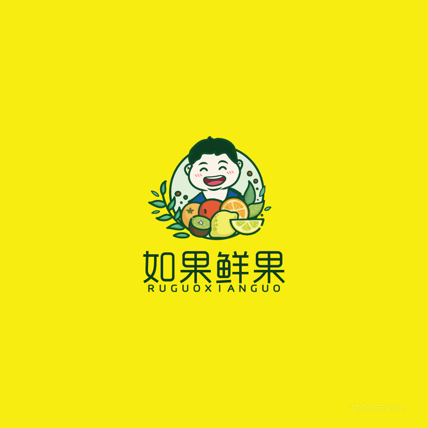 卡通人物头像标志水果超市水果店图标矢量logo素材-01