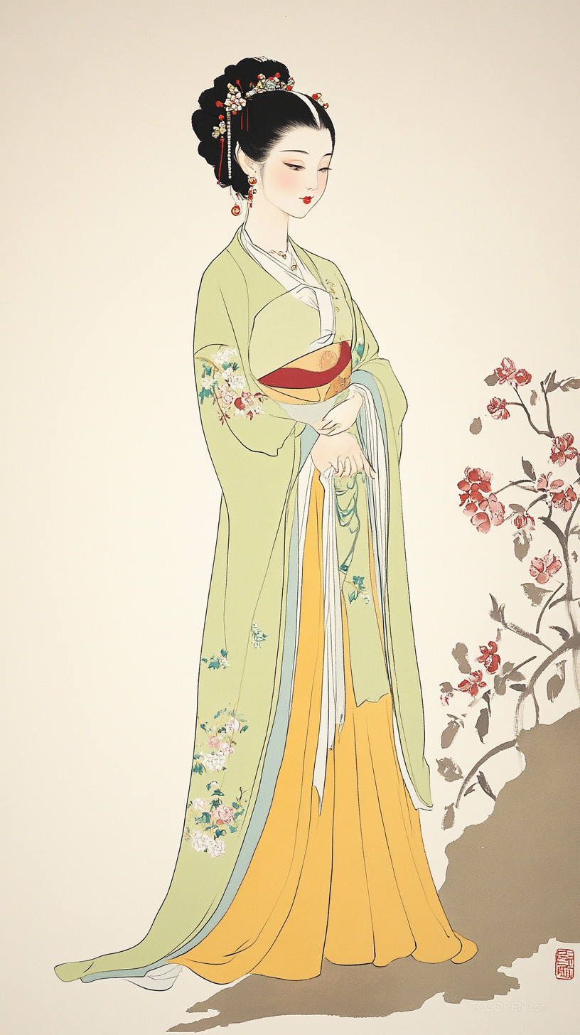 創(chuàng)意設計之國風美女插畫-01