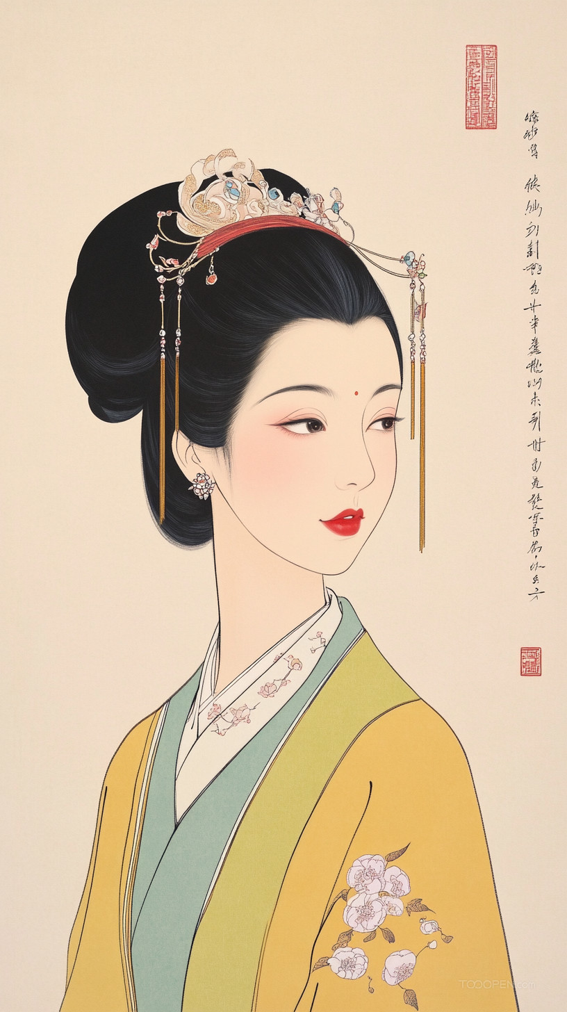 創(chuàng)意設計之國風美女插畫-02