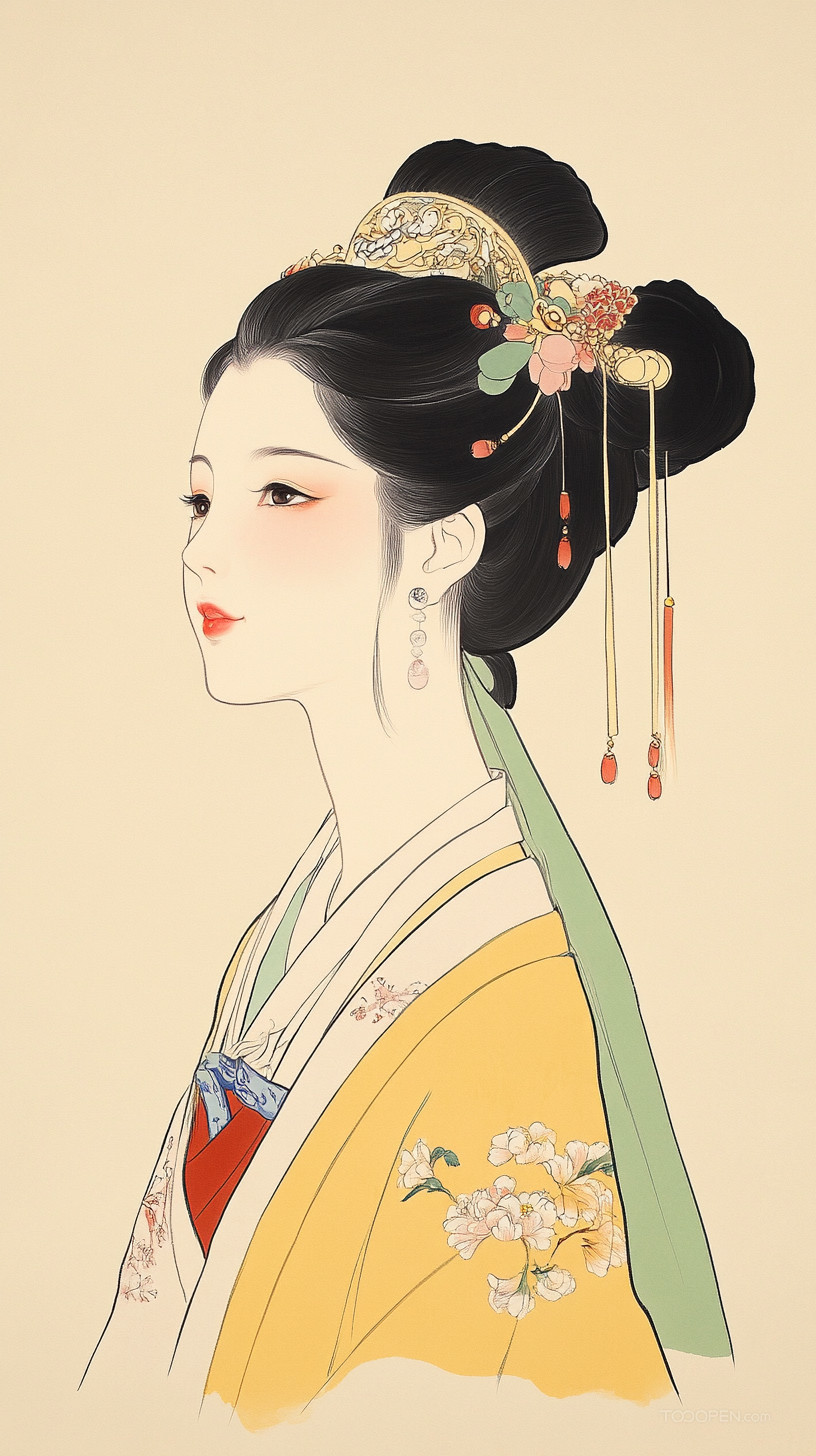 創(chuàng)意設計之國風美女插畫-03